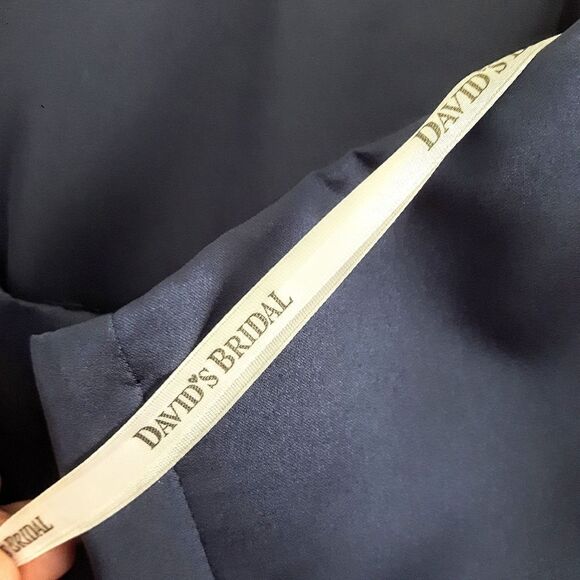 2/$35 SALE DAVID'S Bridal Short Strapless Dress (Approx Size 6-8) Rich Dark Blue - Picture 6 of 9